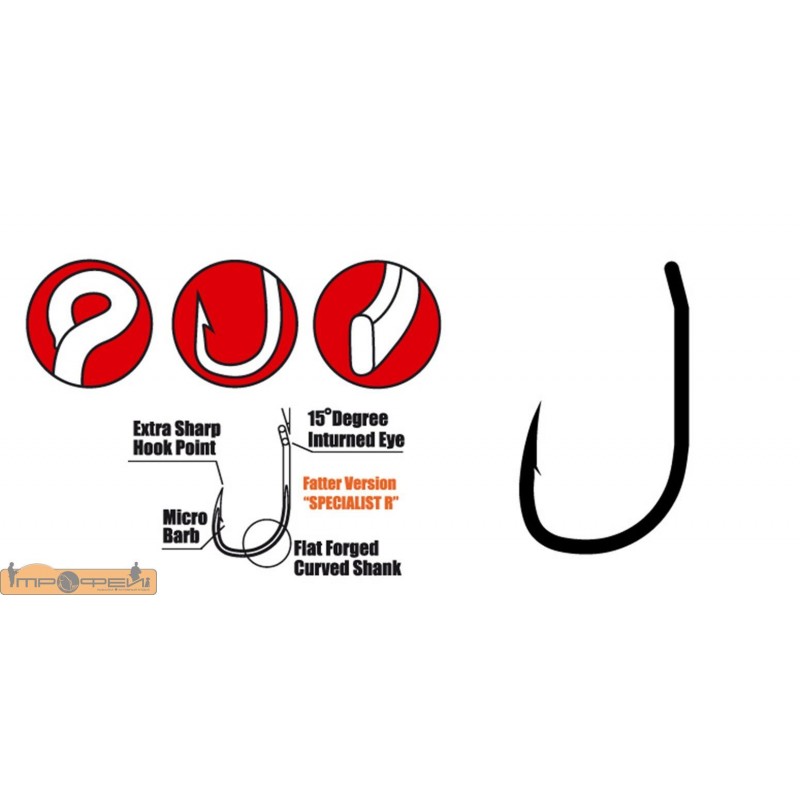 Крючки GAMAKATSU G-CARP SPECIALIST RX №008/Grey/10шт Крючки GAMAKATSU G-CARP SPECIALIST RX №008/Grey/10шт